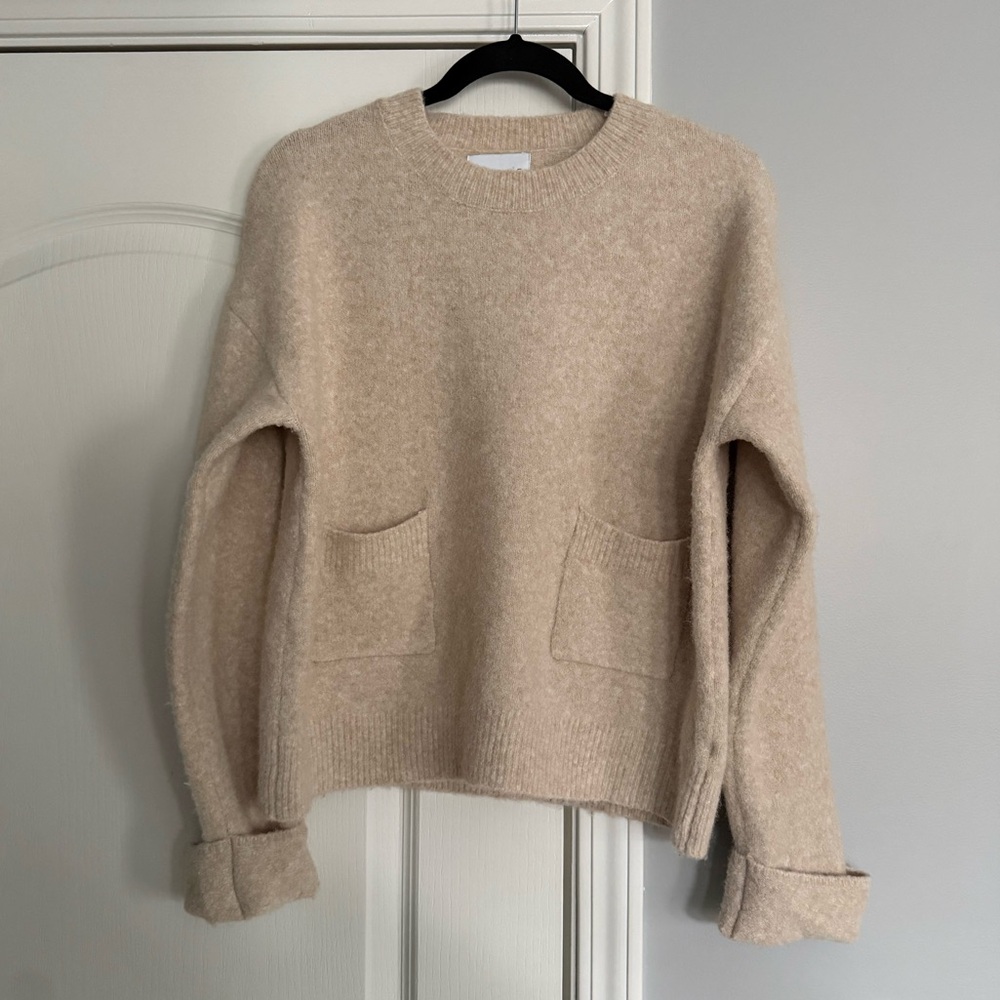 Mable Beige Wool Blend Sweater